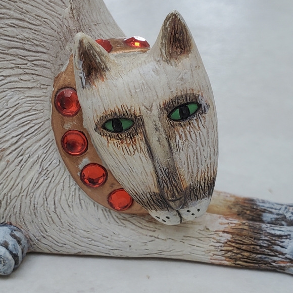 2003 Marsha McCarthy Second Nature Design Red Jewel "Cats Rule" Cat Figurine - Picture 2 of 8